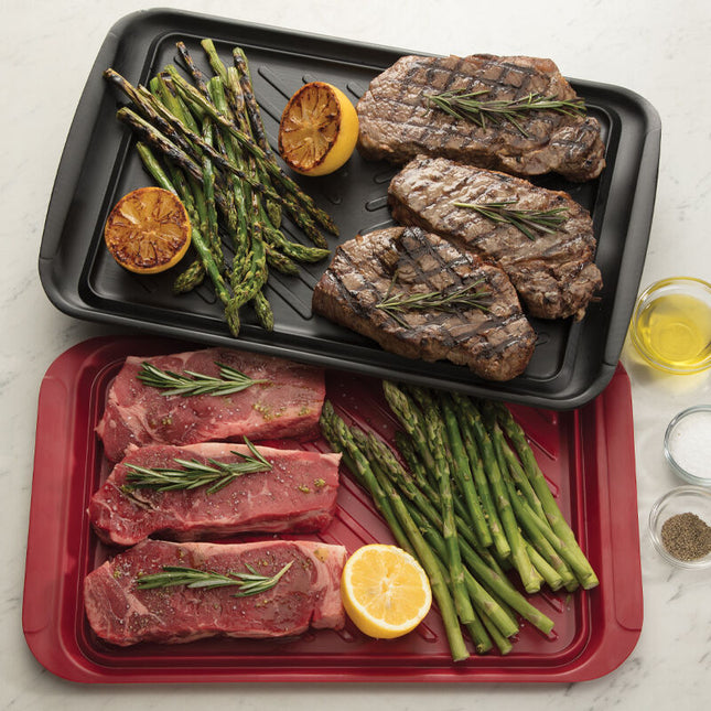 Cuisinart 2-Pack Grilling Prep & Serve Trays (17" x 10.5" - Black & Red)