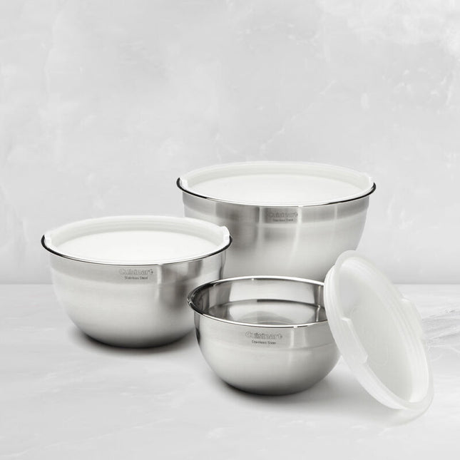 Cuisinart 3-Piece Stainless Steel Mixing Bowls with Lids