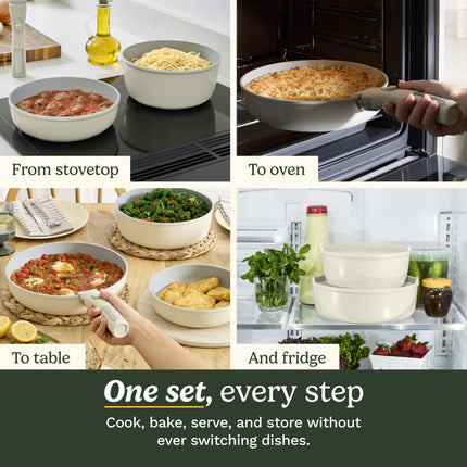 Cuisinart 13-Piece Non-Stick Detachable Handle Cookware Set with 5-in-1 Cooking System