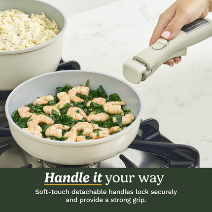 Cuisinart 13-Piece Non-Stick Detachable Handle Cookware Set with 5-in-1 Cooking System
