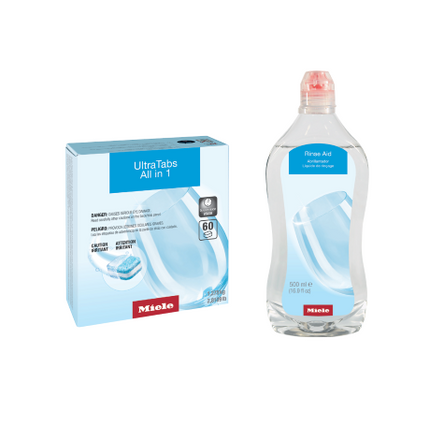 Pack économique pour lave-vaisselle Miele : 5 comprimés UltraTabs Multi, 2 liquides de rinçage
