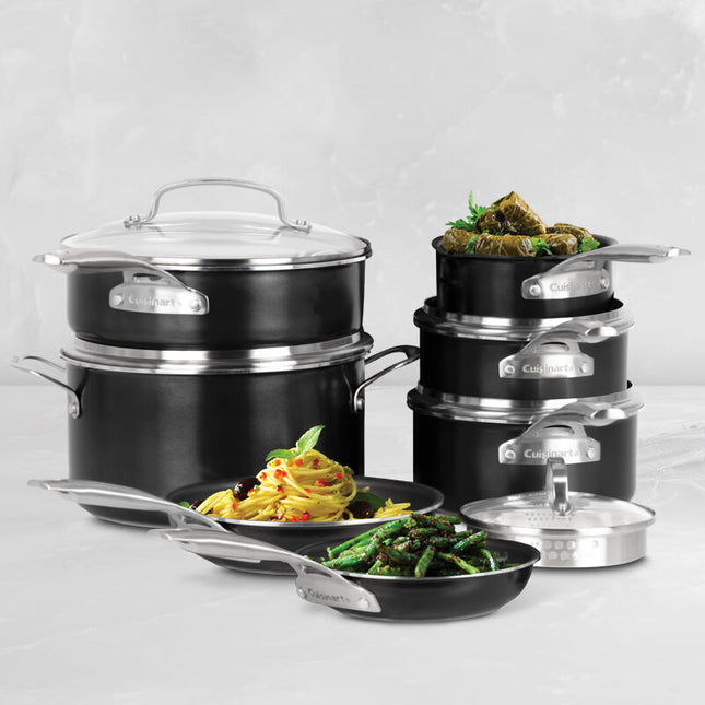 Cuisinart 12-Piece Green Gourmet Professional Aluminum Cookware Set