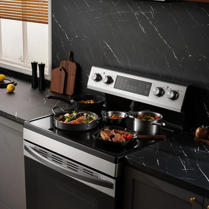 Midea 6.3 Cu. Ft. Freestanding Electric Range with 5 Elements, Air Fry and Self-Clean
