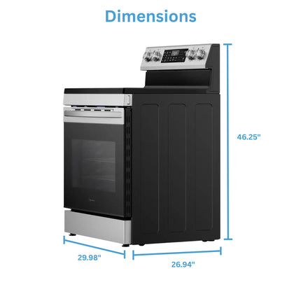 Midea 6.3 Cu. Ft. Freestanding Electric Range with 5 Elements, Air Fry and Self-Clean