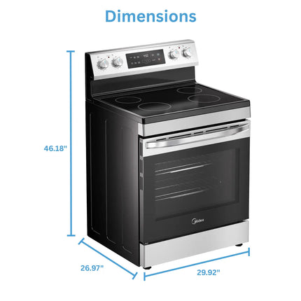 Midea 6.3 Cu. Ft. Freestanding Electric Range in Stainless Steel