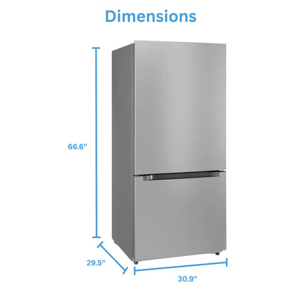 Midea 18.7 Cu. Ft. 30" Bottom Mount Freezer Refrigerator
