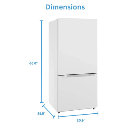 Midea 18.7 Cu. Ft. 30" Bottom Mount Freezer Refrigerator