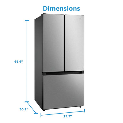 Midea 18.4 cu. ft. 30" French Door Refrigerator with Recessed Handles