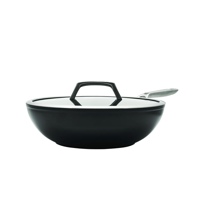 ZWILLING Motion Ceramic 30 cm Aluminum Wok with Lid – Black