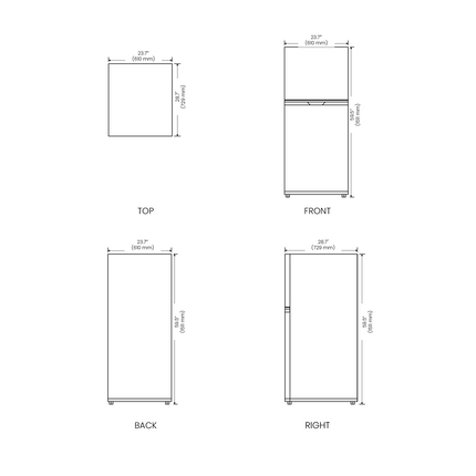 Vesta Newfoundland 24" Stainless Steel Refrigerator