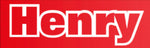 White 'Henry' logo on a red background
