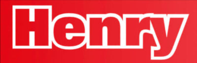 White 'Henry' logo on a red background