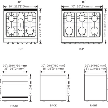 Vesta Oregon 30" | Silver | Full Gas Range
