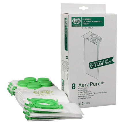 SEBO X, G, C, and Mechanical AeraPure™ Filter Bags
