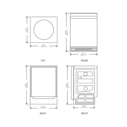 Vesta Melbourne 24" Tall Tub Hybrid Built-In Dishwasher