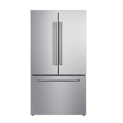 Vesta Yukon 36" Counter-Depth Stainless Steel French-Door Refrigerator with Bottom-Freezer