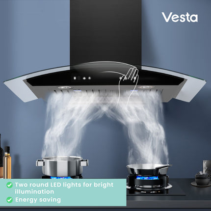 Vesta Amsterdam 36" | Metallic Black | 800 CFM Suction