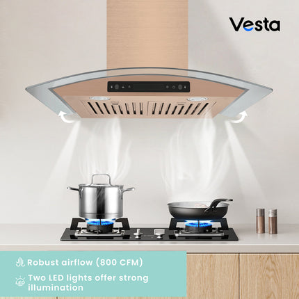 Vesta Amsterdam 36" | Rose Gold | 800 CFM Suction