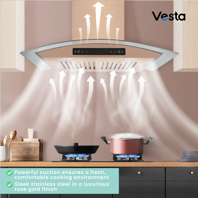 Vesta Amsterdam 36" | Rose Gold | 800 CFM Suction