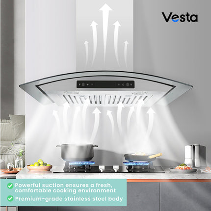 Vesta Amsterdam 30" | Silver  | 800 CFM Suction