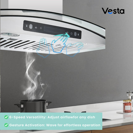 Vesta Amsterdam 30" | Silver  | 800 CFM Suction