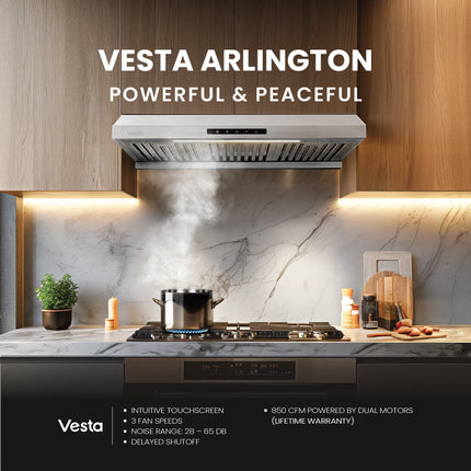 Vesta Arlington 30" | Silver | 850 CFM Suction