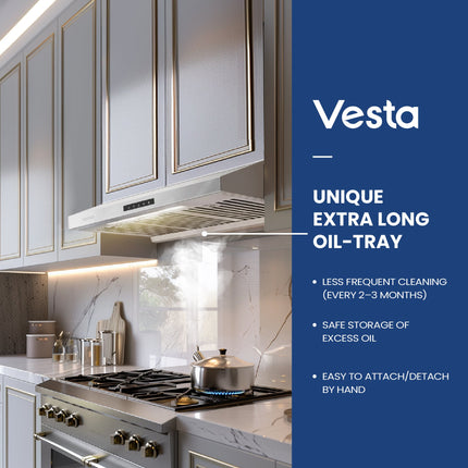 Vesta Arlington 30" | Silver | 850 CFM Suction