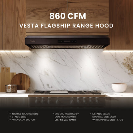 Vesta Atlanta 30" | Metallic Black | Durable Design