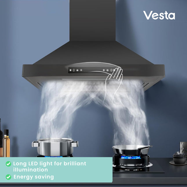 Vesta Brussels 36" | Metallic Black  | 800 CFM Suction