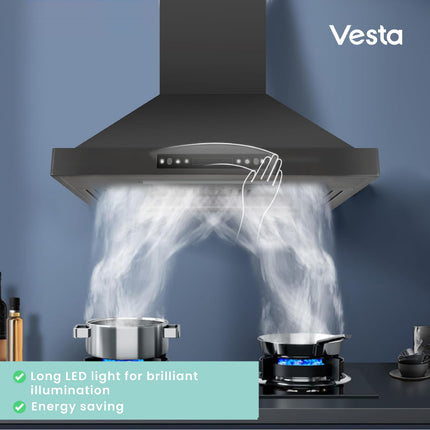 Vesta Brussels 30" | Metallic Black  | 800 CFM Suction