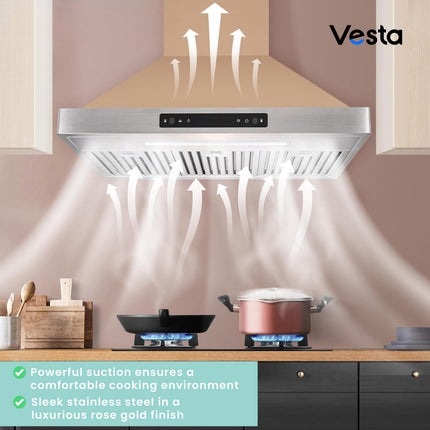 Vesta Brussels 36" | Rose Gold | 800 CFM Suction