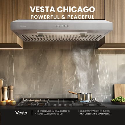 Vesta Chicago 24" | Silver | Quiet ≤65 dB Operation