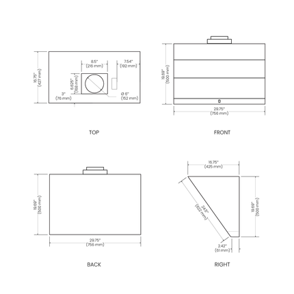 Vesta Dover 30" | Black | Side-Draft Design