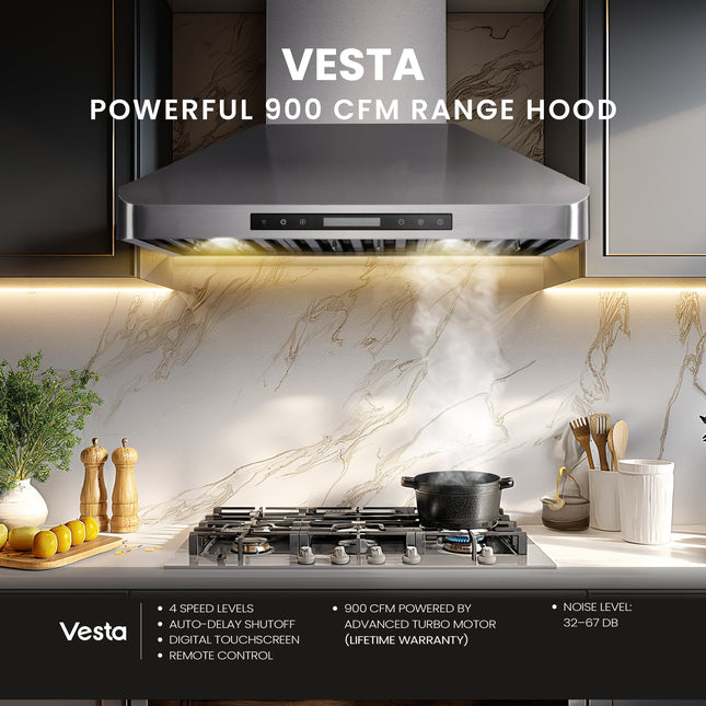 Vesta London 30" | Silver  | 900 CFM Suction