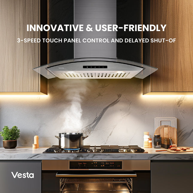 Vesta Rome 30" | Silver | 800 CFM Suction