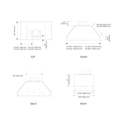 Vesta Toronto 42" | Silver | 1000 CFM Suction