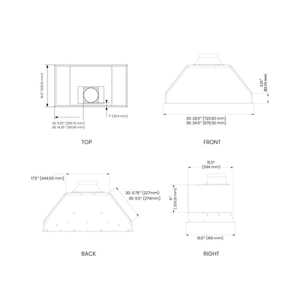 Vesta Vancouver 30" | Silver | 6" Top Vent Design
