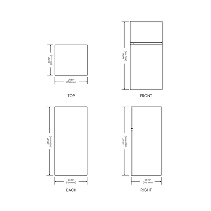 Vesta Whitehorse 30" Stainless Steel Refrigerator with Top-Freezer