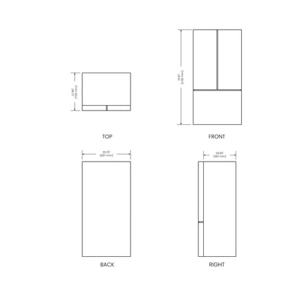 Vesta Yukon 36" Counter-Depth Stainless Steel French-Door Refrigerator with Bottom-Freezer