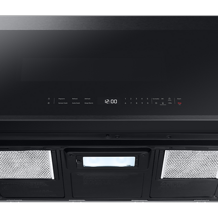 Samsung 2.1 cu. ft. Over-the-Range Microwave with Edge to Edge Glass Display in Matte Black Steel