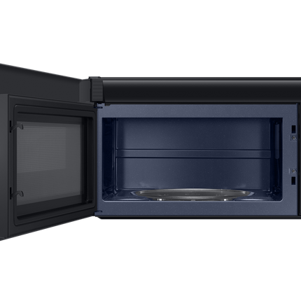 Samsung 2.1 cu. ft. Over-the-Range Microwave with Edge to Edge Glass Display in Matte Black Steel