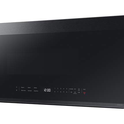 Samsung 2.1 cu. ft. Over-the-Range Microwave with Edge to Edge Glass Display in Matte Black Steel