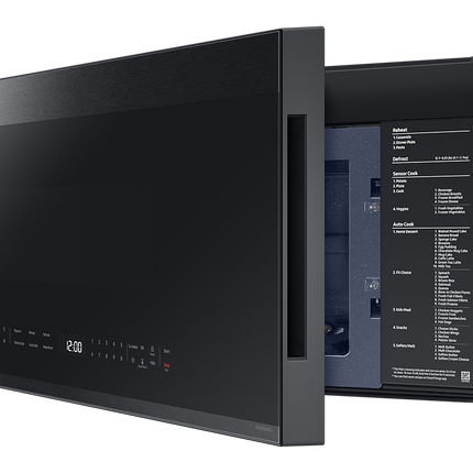 Samsung 2.1 cu. ft. Over-the-Range Microwave with Edge to Edge Glass Display in Matte Black Steel