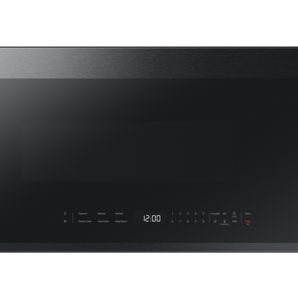 Samsung 2.1 cu. ft. Over-the-Range Microwave with Edge to Edge Glass Display in Matte Black Steel