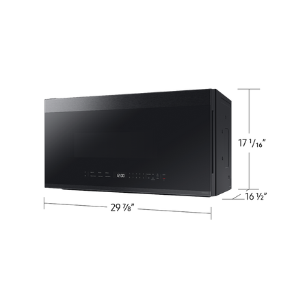 Samsung 2.1 cu. ft. Over-the-Range Microwave with Edge to Edge Glass Display in Matte Black Steel