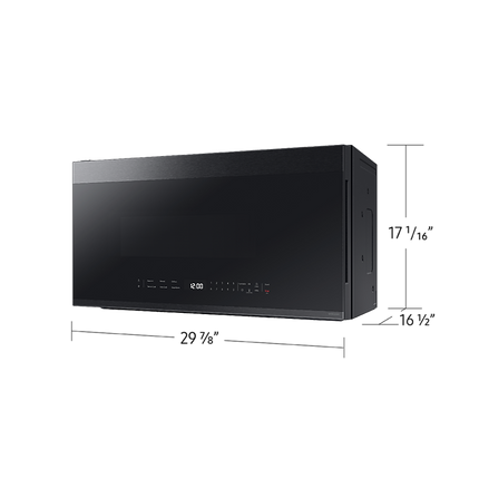 Samsung 2.1 cu. ft. Over-the-Range Microwave with Edge to Edge Glass Display in Matte Black Steel