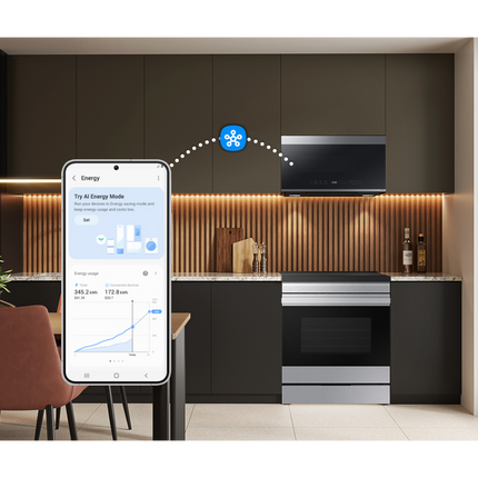 Samsung 2.1 cu.ft Smart Over the Range Microwave with Glass Touch Control