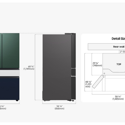 Samsung 36" Bespoke AI 4 Door French Door Refrigerator with Beverage Center