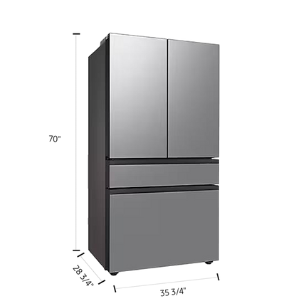 Samsung 36" Bespoke AI Counter-Depth 4 Door French Door Refrigerator with Beverage Center