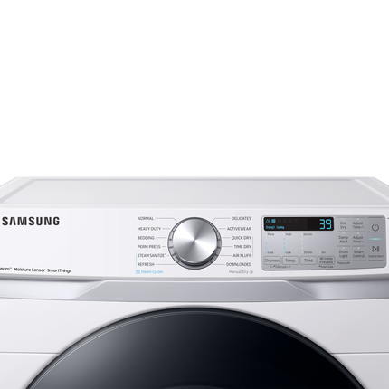 Samsung 7.5 cu.ft Electric Dryer with Multi Steam and Steam Sanitize+ - White